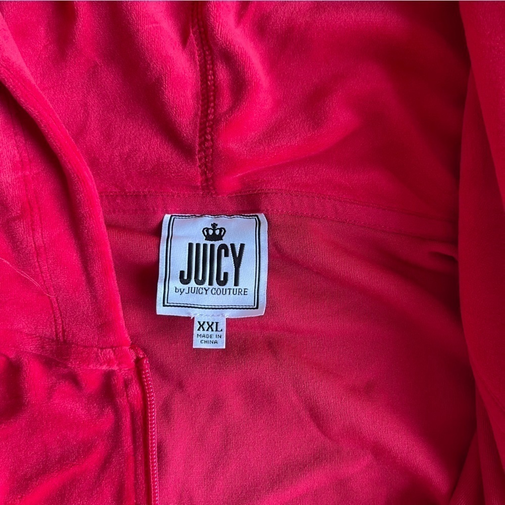 NEW Juicy Couture Velour One Piece Jumpsuit Flash Red Barbie Size XXL NWT - Picture 4 of 9